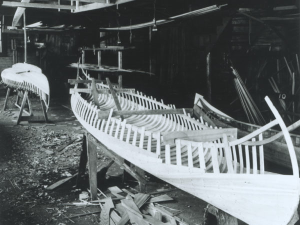 85. Interior of the Rushton canoe shop in Rushton