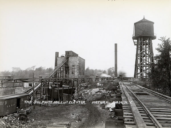 Sulphite mill and water tower in Natural Dam