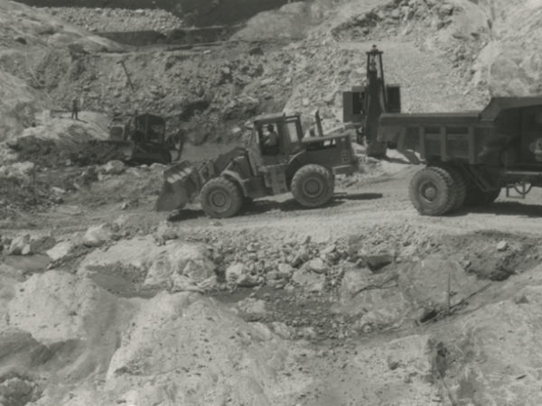 Removing mud with a payloader at the Gouverneur Talc Co. in Balmat