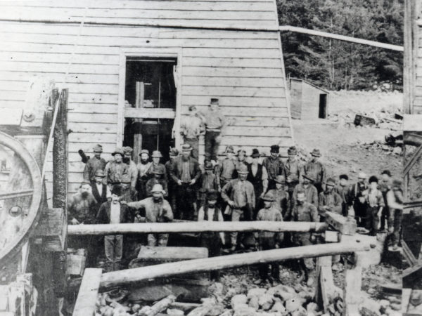 Workers at the Arnold Hill Mine in Au Sable Forks