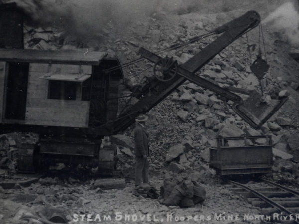 Mr. Hooper with the steam shovel at Hooper’s Mine in North River