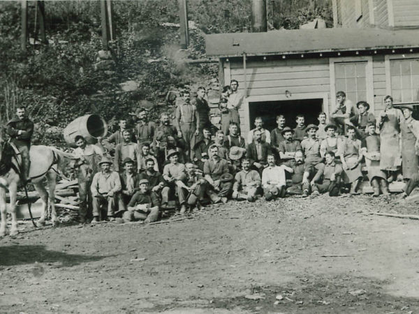 Workers at the Ruby Mountain mine in North River