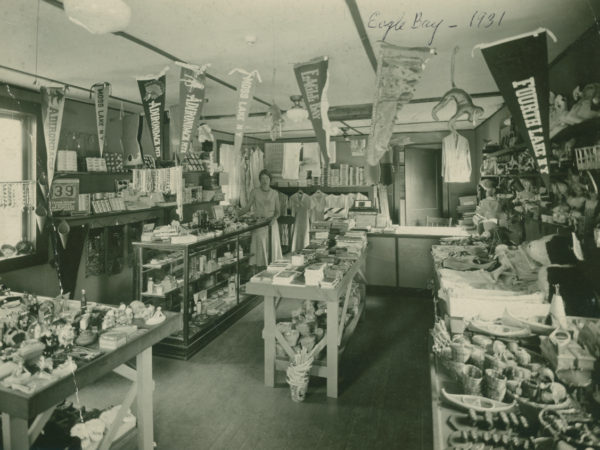 Irene Mayer inside the Annex Gift Shop in Eagle Bay