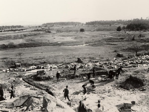 Men working at the Baker Granite Quarry in Keeseville