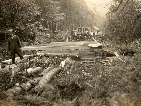 Building a logging railroad in Piercefield