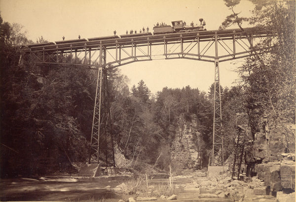 A railroad bridge over the Ausable Chasm in Keeseville