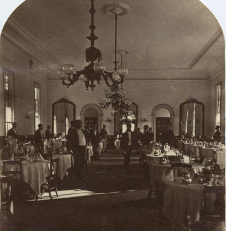 Inside the dining room of the Fort William Henry Hotel in Lake George