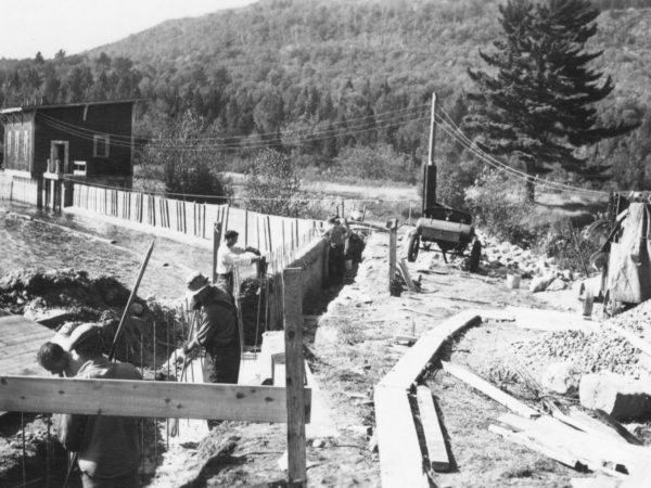 Reinforcing the east wing wall at Union Falls Dam in Black Brook