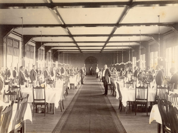 Waiters in the dining room of the Hotel Champlain