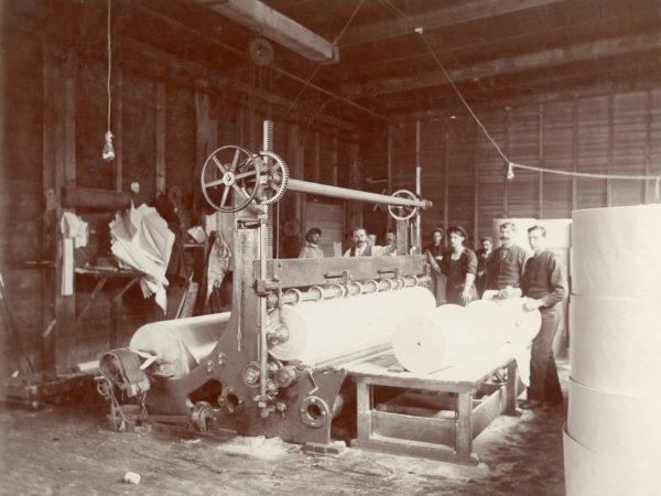 Employees in a paper mill in Glens Falls