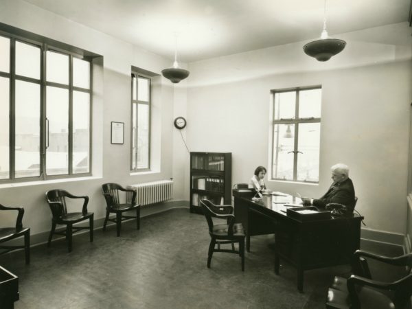 Inside the office of the Electric Light Building in Glens Falls