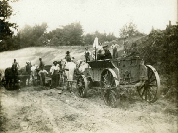 Workers for the D.E. VanWirt Construction Company in Glens Falls