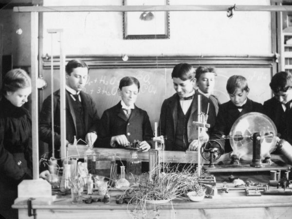 Students at a physics class at Glens Falls School