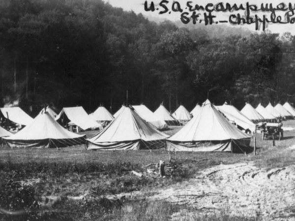 View of the soldiers encampment in Keene Valley