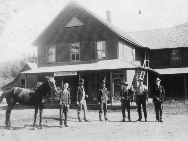 Outside Crawford’s store in Keene Valley