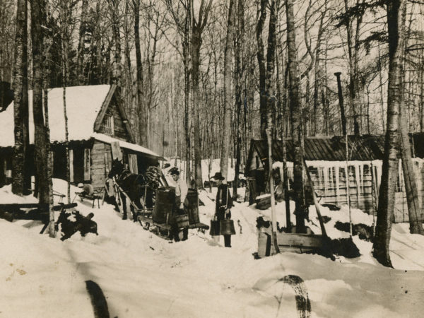 Sugaring at a maple sugar camp in Keene Valley