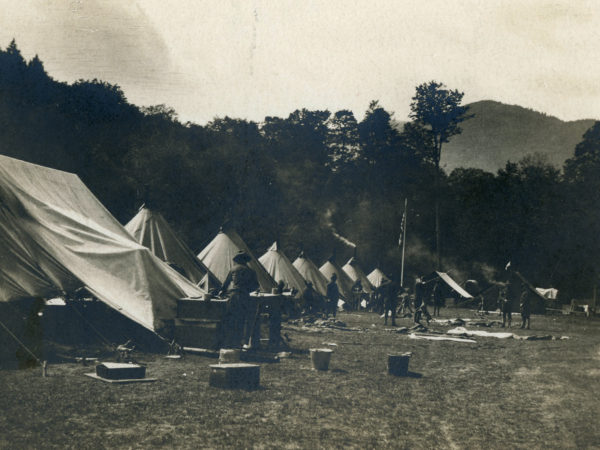 A soldiers’ encampment at Giant Trail in Keene Valley