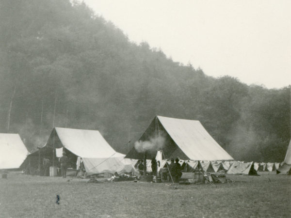 U.S. Army camp at the foot of Giant Trail in Keene Valley