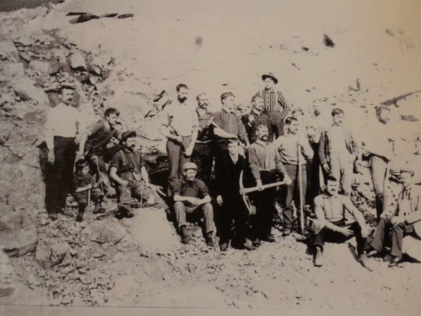 Miners at Hoopers Mine in Johnsburg on break