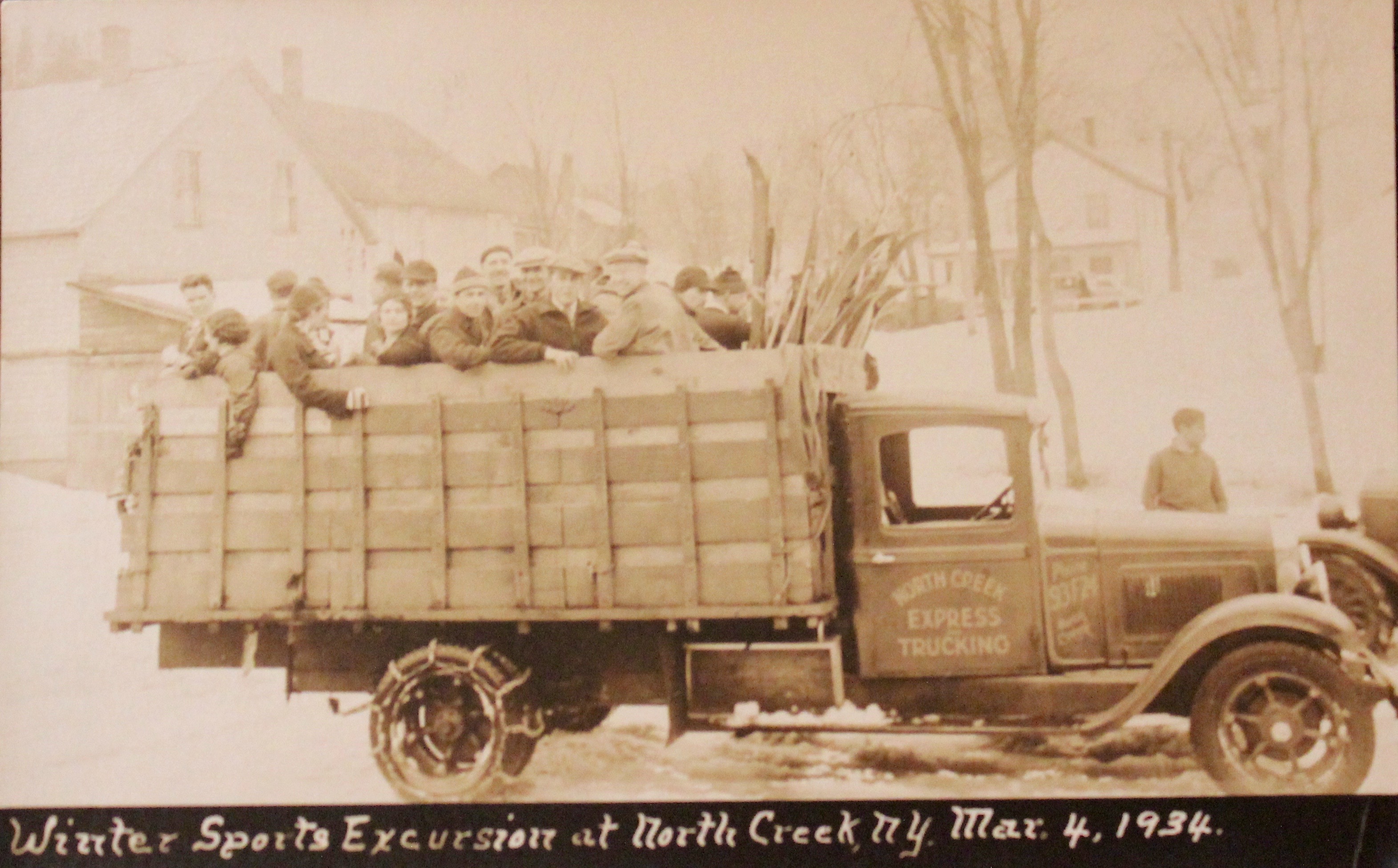 The North Creek Express driving skiers to Little Gore Mountain