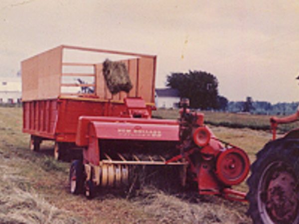 Riding a new kicker hay baler in Lisbon