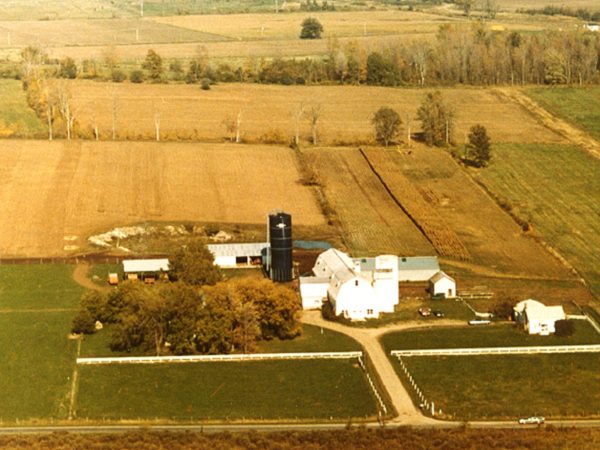 Aerial view of the Thompson farm in Lisbon