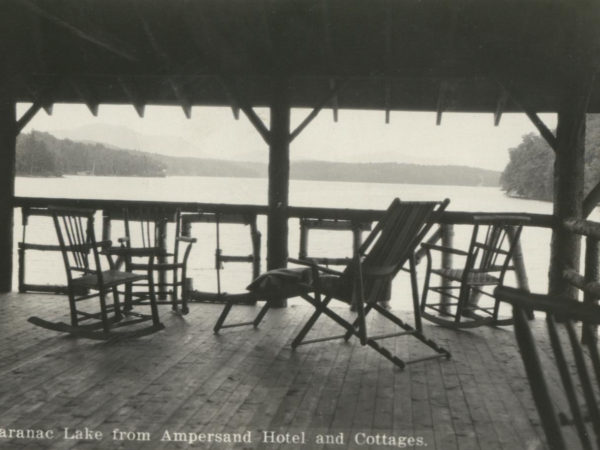 View from the Hotel Ampersand boat house in Saranac Lake