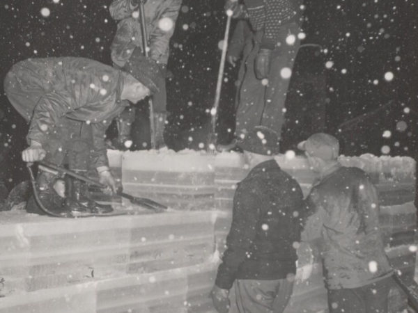 Constructing the Ice Palace in Saranac Lake