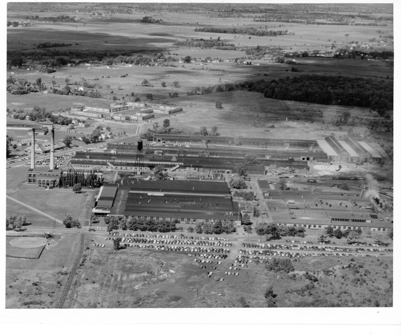 Aerial view of the New York Air Brake Company in Watertown