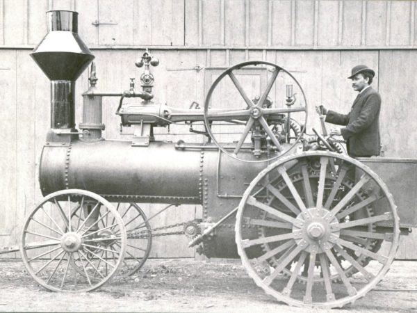 Driving a steam engine at the Watertown Steam Engine Company