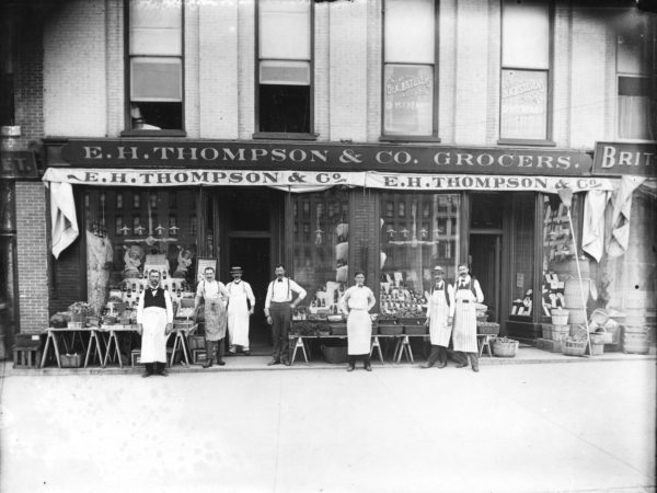 Exterior of E.H. Thompson & Company Grocers in Watertown