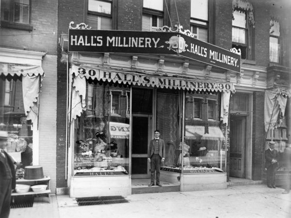 The storefront of Hall’s Millinery in Watertown