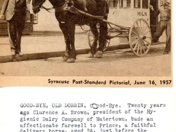 A Hygienic Dairy Company delivery wagon in Watertown