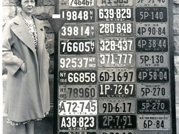 Director of the Automotive Bureau with license plates in Watertown