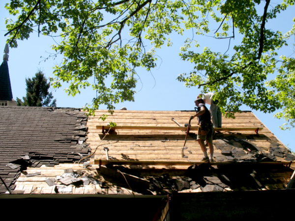 Renovating the roof of the Wanakena Presbyterian Church