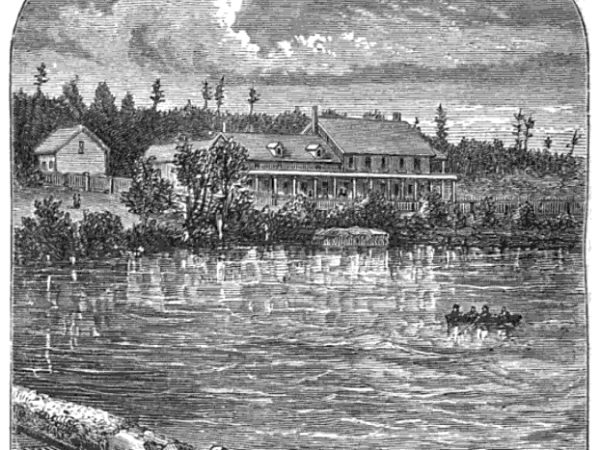 Drawing of Bartlett’s Hotel in Saranac Lake