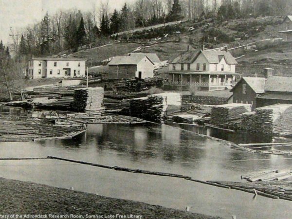 Pliny Miller’s sawmill and grist mill in Saranac Lake