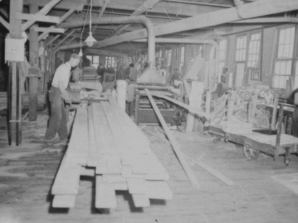 Inside the Braman Manufacturing Company sawmill in Carthage