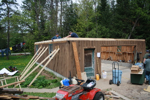 Repairing a family garage in Wanakena