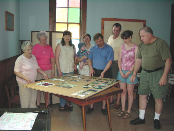 Selecting photos for the Wanakena Historic Walking Tour