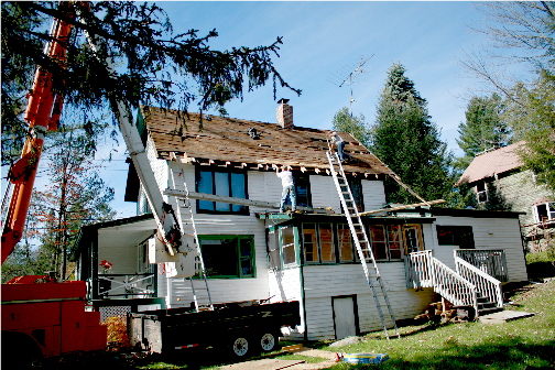 Replacing a roof in Wanakena