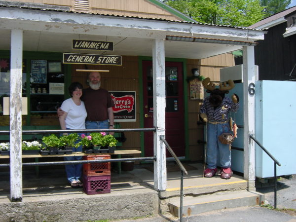 The porch of the General Store in Wanakena