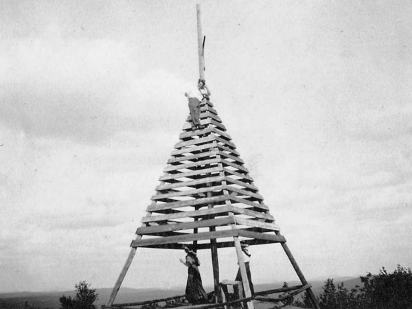 The first fire tower on Catamount Mountain