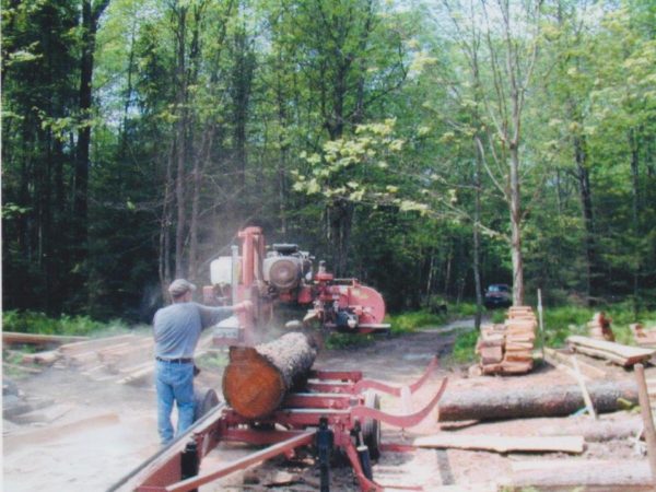 Lumbering with a portable sawmill in Colton