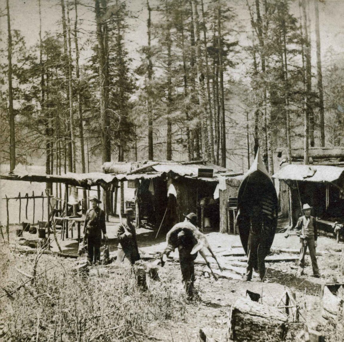 Early guides’ camp on Tupper Lake