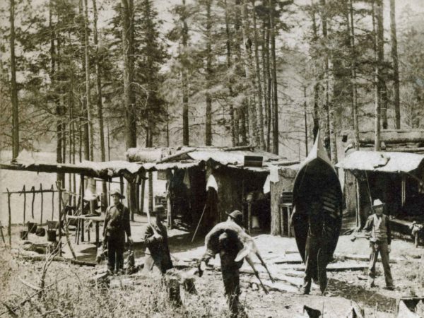 Early guides’ camp on Tupper Lake