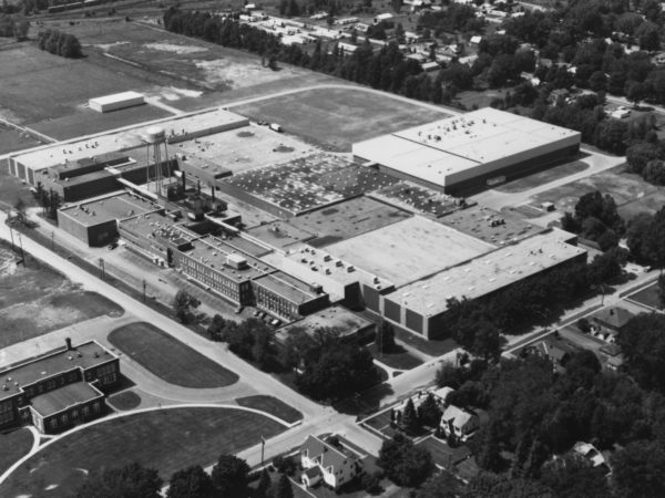 An aerial view of the old Wyeth-Ayerst Laboratories manufacturing plant