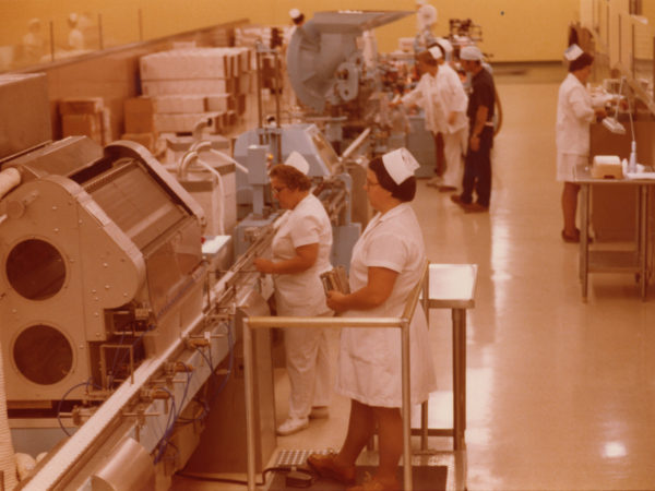 Women on the filling line at Wyeth-Ayerst Laboratories in Rouses Point