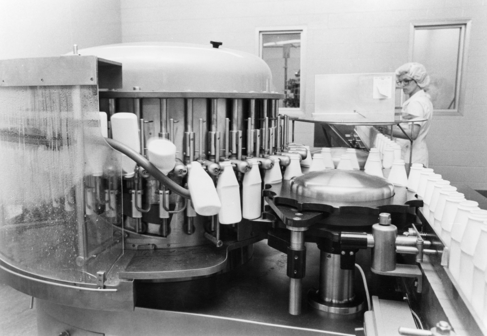 A machine washing bottles at WyethAyerst Laboratories in Rouses Point