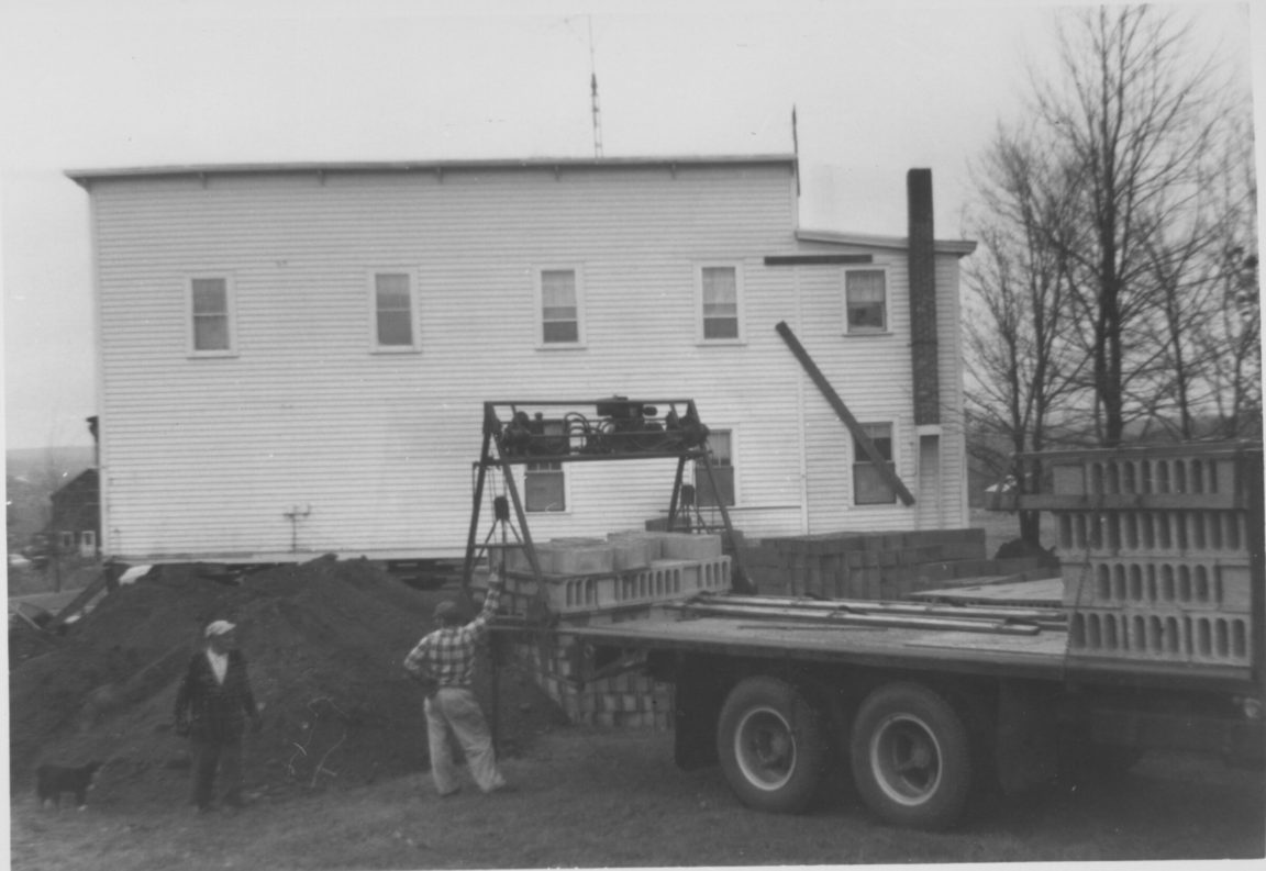 Construction outside Salamy’s grocery store in Tupper Lake